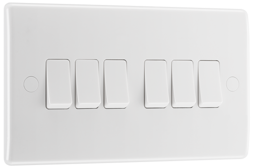 BG Electrical 800 Series - 6 gang, 2 way switch