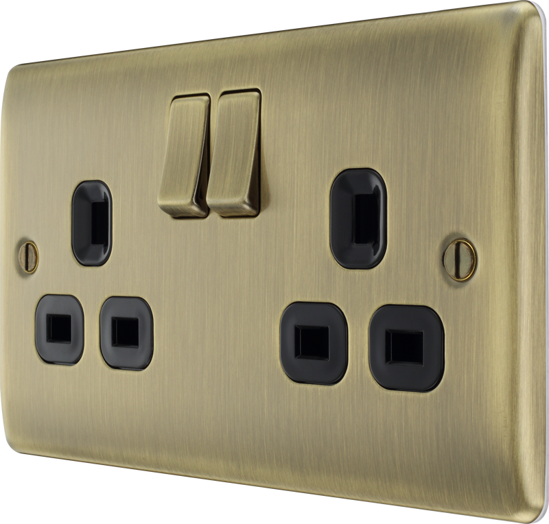 BG Electrical Nexus Metal Antique Brass - Double, switched, single pole