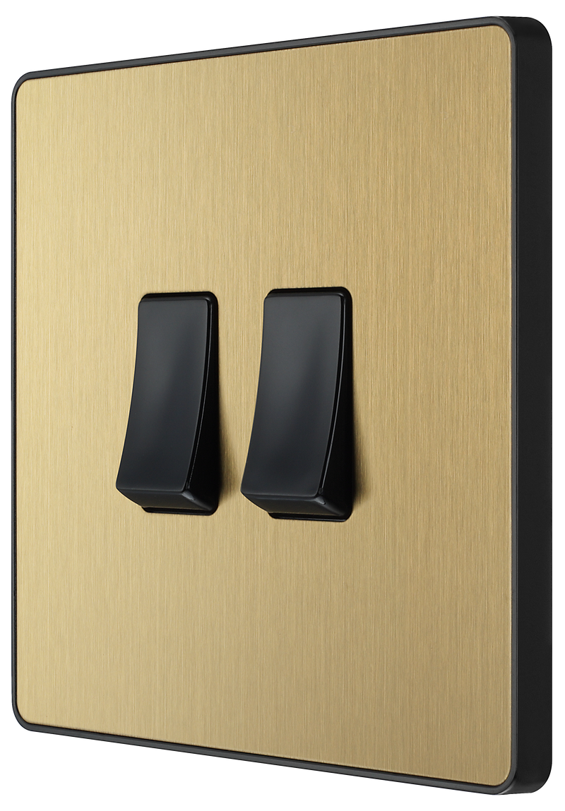 BG Electrical Evolve Satin Brass - Double, 2 way switch