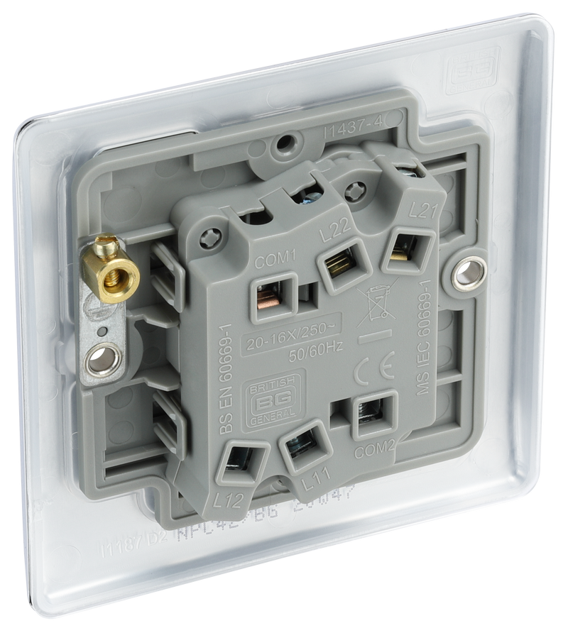 BG Electrical Nexus Metal Polished Chrome - Double, 2 way switch