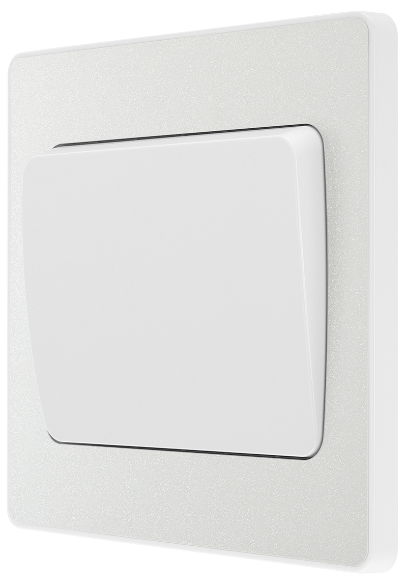 BG Electrical Evolve Pearlescent White - Single, 2 way switch, wide rocker