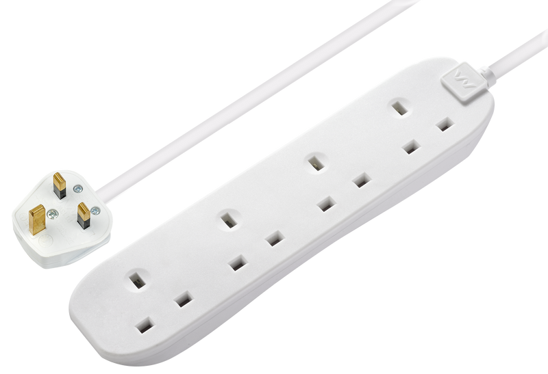Masterplug Basic - 4 Sockets, 5m, 13A, White