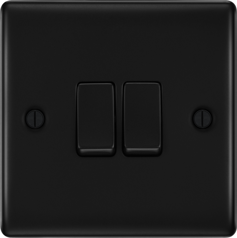 BG Electrical Nexus Metal Matt Black - Double, 2 way switch