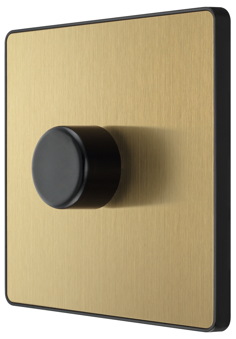 BG Electrical Evolve Satin Brass - Single, 2 way push 200W