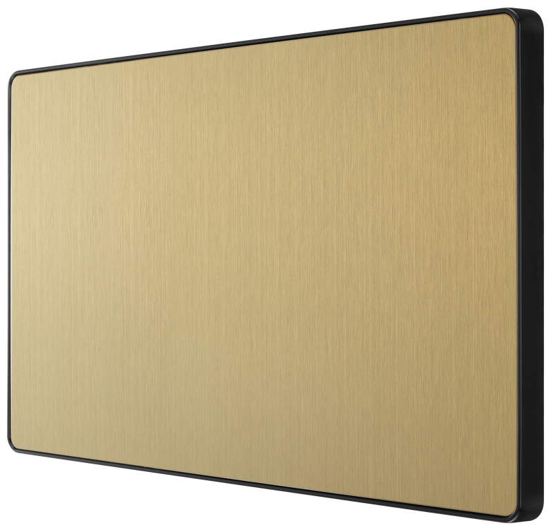 BG Electrical Evolve Satin Brass - Double, blank plate