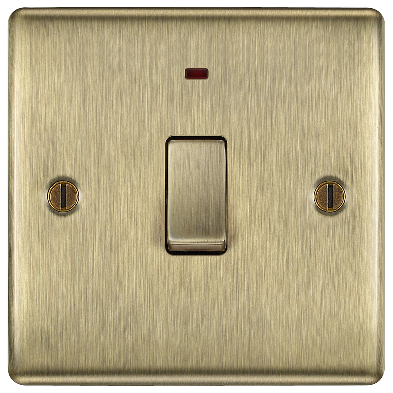 BG Electrical Nexus Metal Antique Brass - 20A, double pole, with indicator