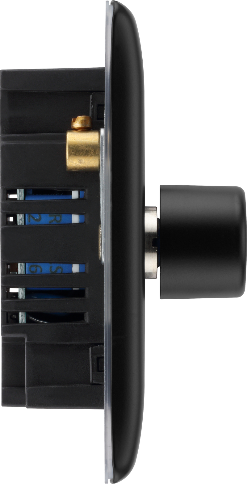 BG Electrical Nexus Metal Matt Black - Double, 2 way push 200W