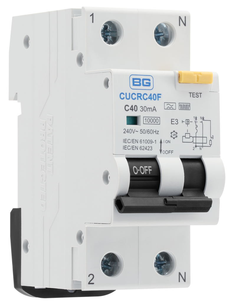 BG Circuit Protection RCBO - Bidirectional 40A C Curve RCBO Type F 2P