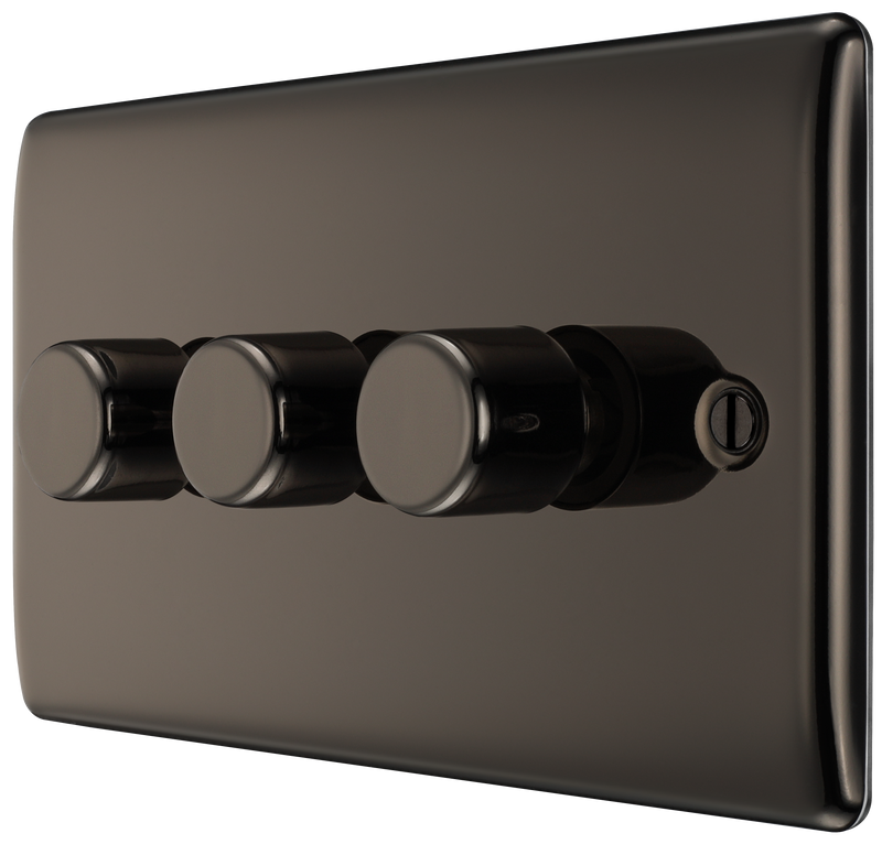 BG Electrical Nexus Metal Black Nickel - Triple, 2 way push 200W