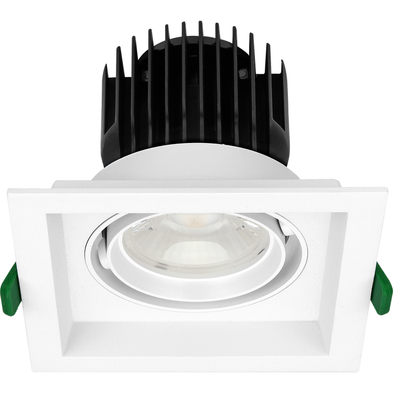 Luceco Square Spotlight - Single square module recessed white 140mm 1900lm 22w 4000k