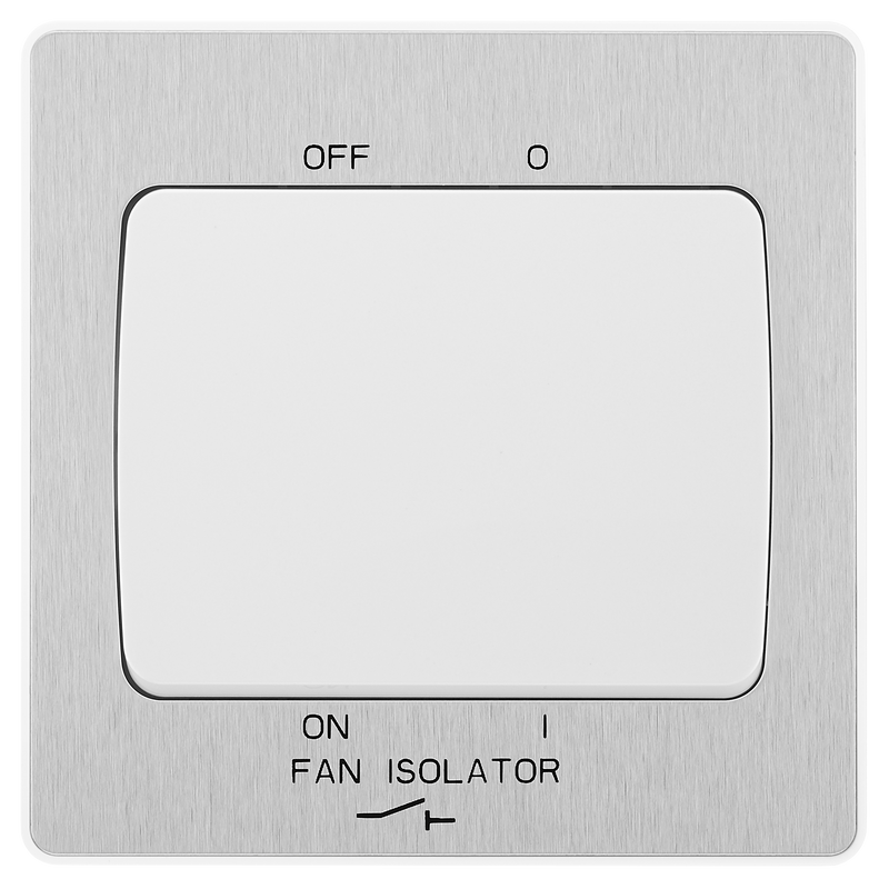 BG Electrical Evolve Brushed Steel - 3 pole fan isolator, fused