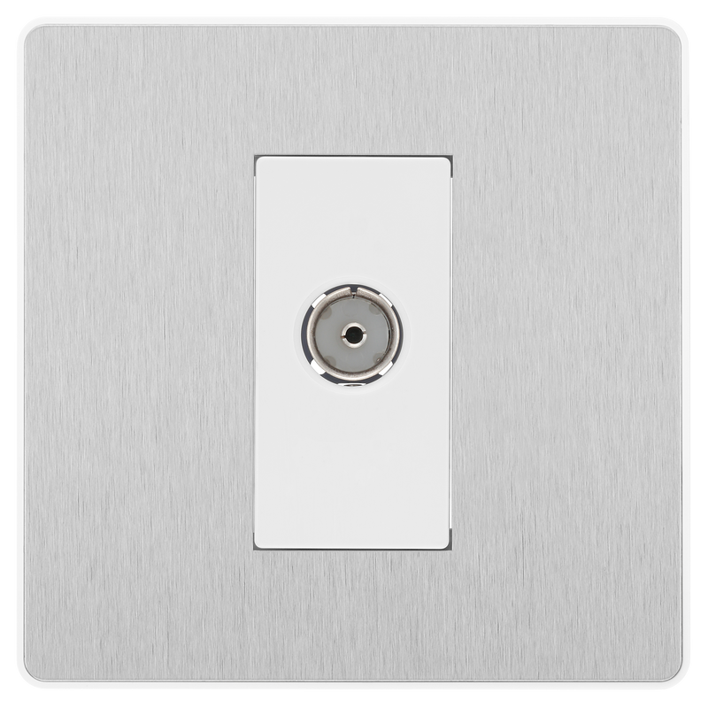 BG Electrical Evolve Brushed Steel - Single, co-axial