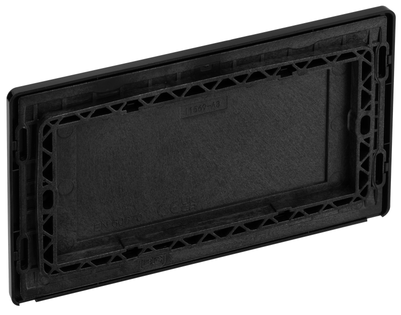 BG Electrical Evolve Black Chrome - Double, blank plate