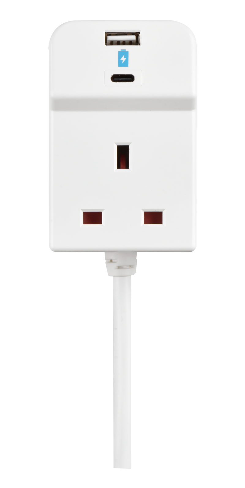 Masterplug USB - 3 Sockets, 2m, 2 x USB A + C 10.5W, 13A, White