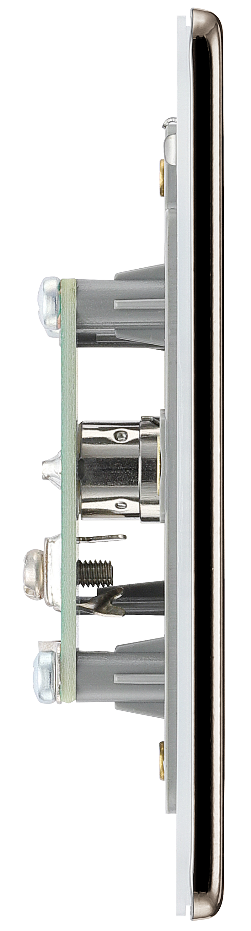 BG Electrical Flatplate Screwless Black Nickel - Single co-axial
