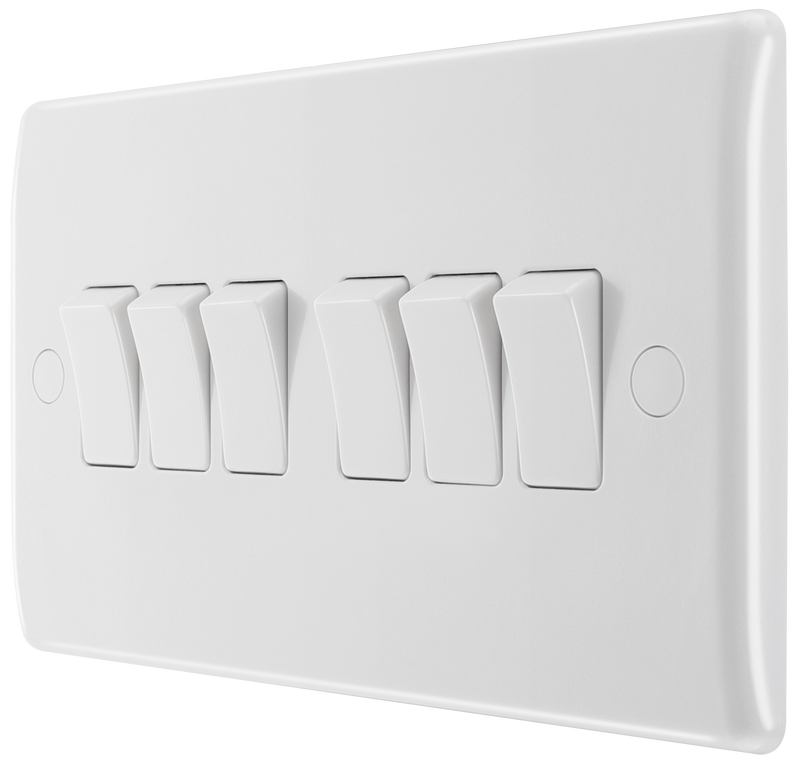 BG Electrical 800 Series - 6 gang, 2 way switch