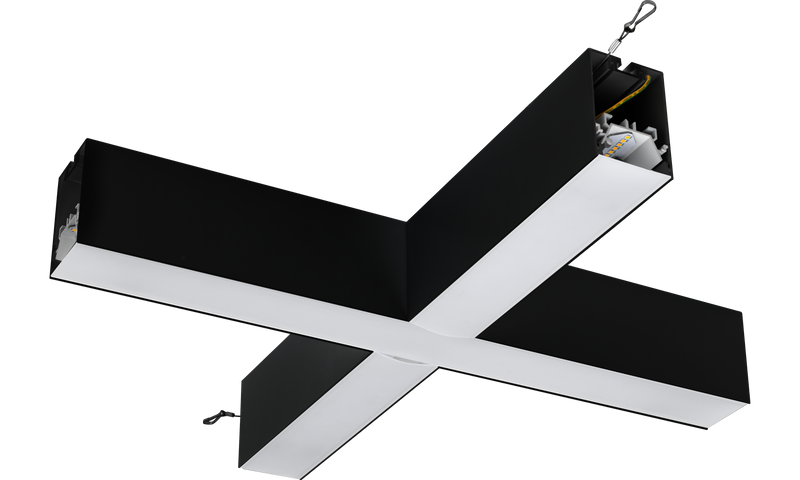 Luceco Contour Suspended - Contour 568mm suspended X connector module 2400lumens with fixed output driver finished in black
