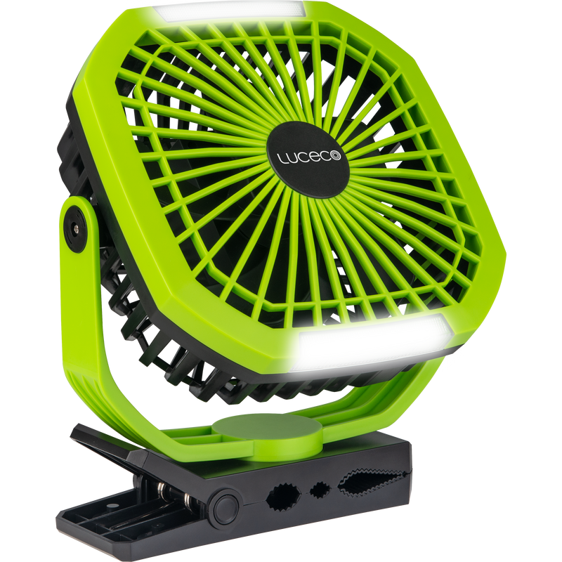 Luceco Magnetic Torch - Inspection Light with Fan, Magnetic Clamp and Power Bank, USB-C Rechargeable, Portable Worklight, 10W, 250lm, 6500K