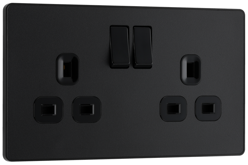 BG Electrical Evolve Matt Black - Double, switched, single pole