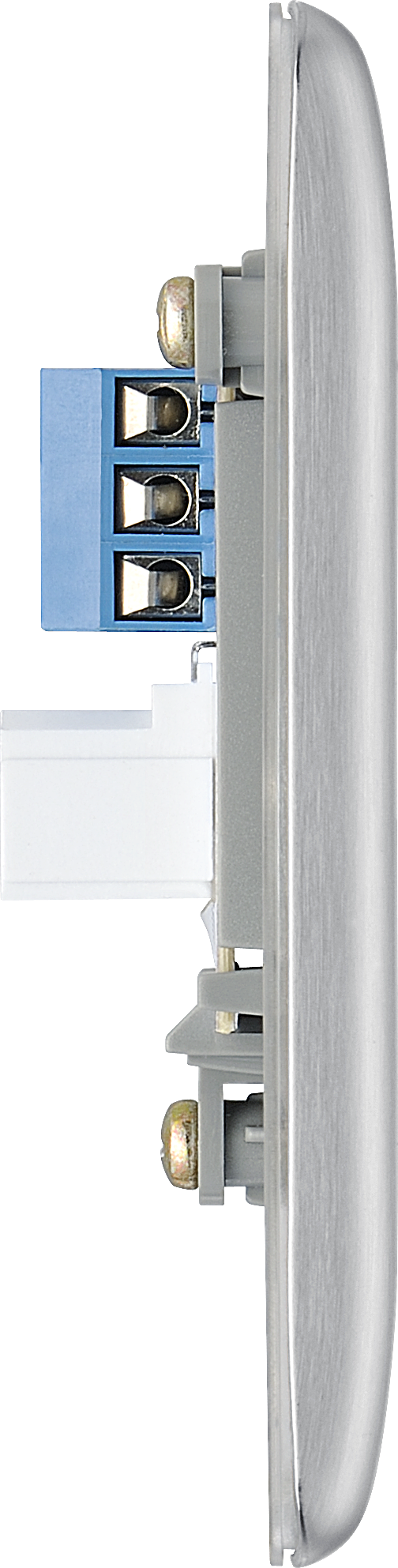 BG Electrical Nexus Metal Brushed Steel - Single, telephone socket, secondary
