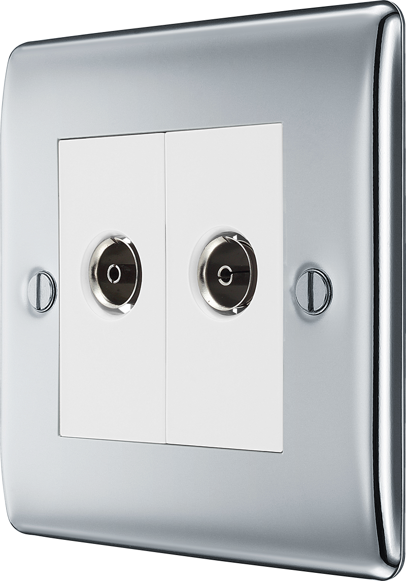 BG Electrical Nexus Metal Polished Chrome - Double, isolated, co-axial