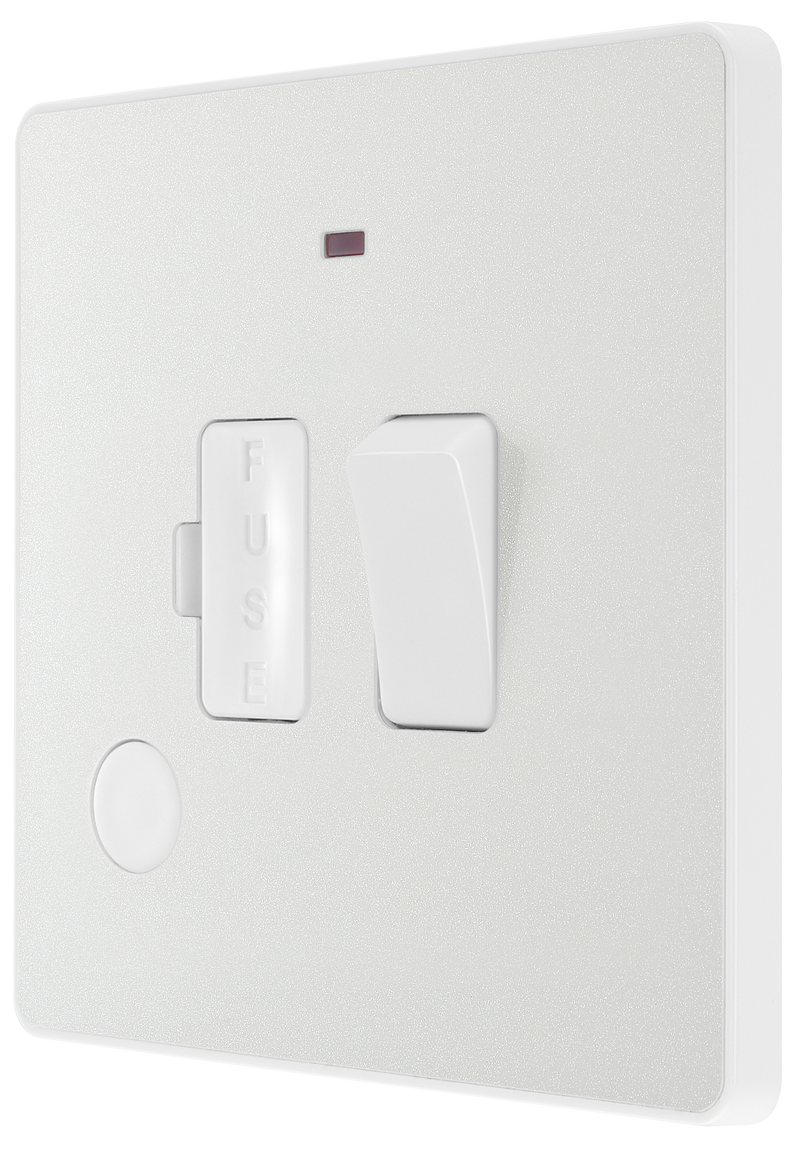 BG Electrical Evolve Pearlescent White - Switched and fused with indicator