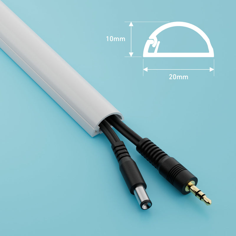 D-Line Trunking - 20x10mm White 2m Self Adhesive Length