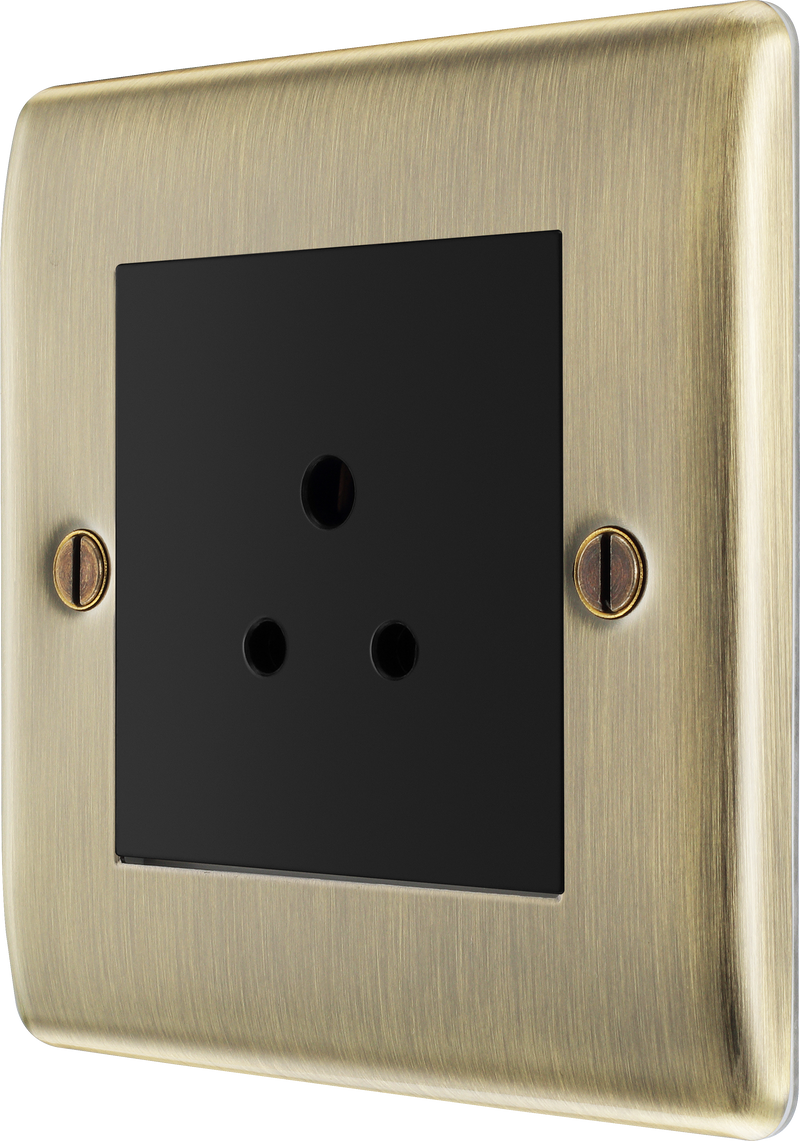 BG Electrical Nexus Metal Antique Brass - 2A, single, unswitched, round pin