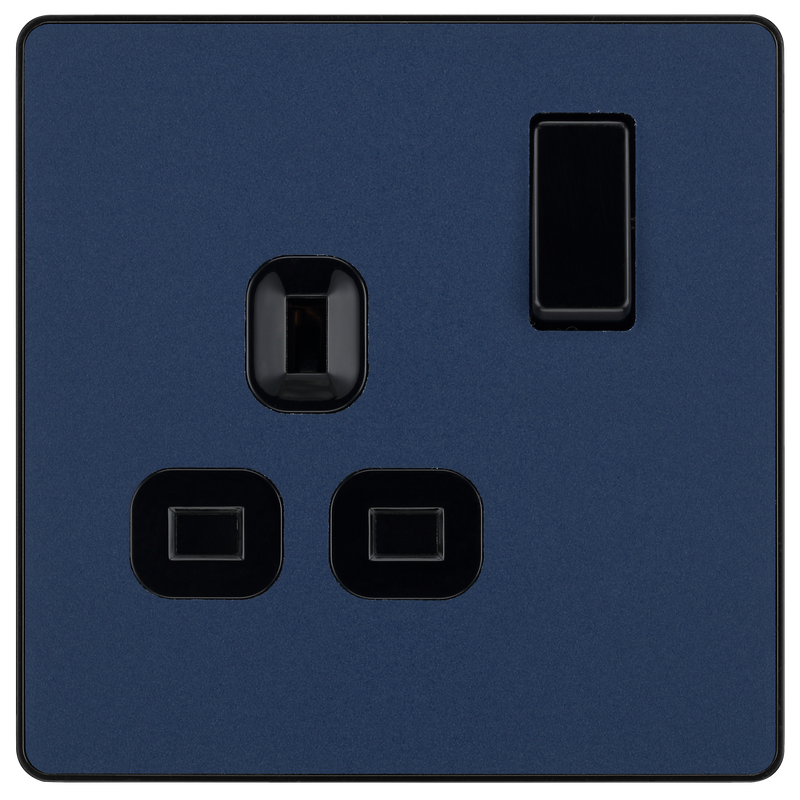 BG Electrical Evolve Matt Blue - Single, switched, single pole
