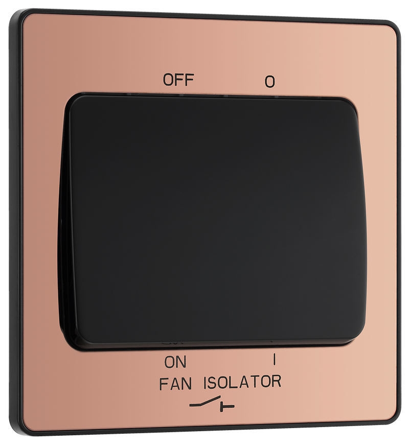 BG Electrical Evolve Polished Copper - Triple pole fan isolator