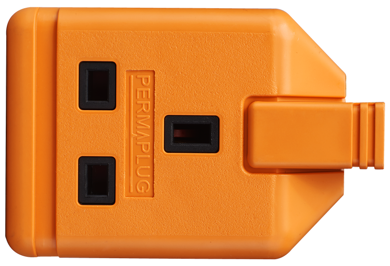 Masterplug Work - 1 Socket, 13A, Orange