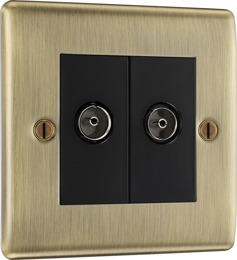 BG Electrical Nexus Metal Antique Brass - Double co-axial
