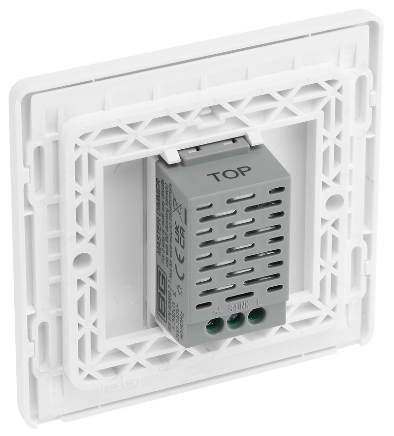 BG Electrical Evolve Brushed Steel - Single, 2 way touch, 200W, master