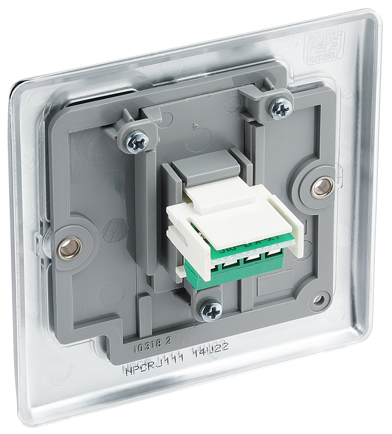BG Electrical Nexus Metal Polished Chrome - Single, RJ11 telephone socket