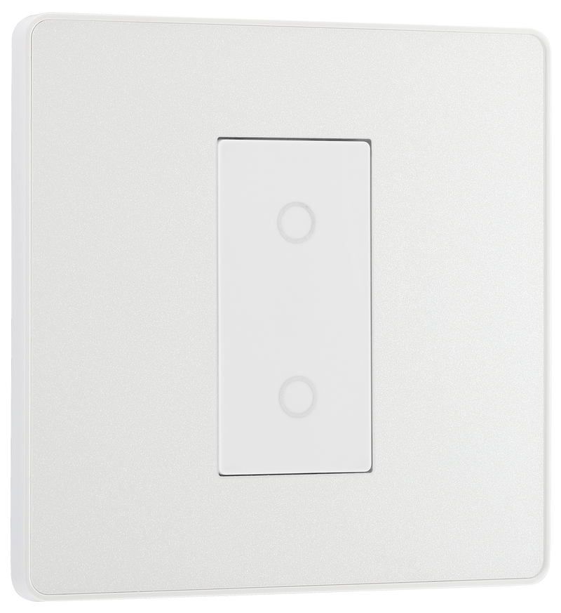 BG Electrical Evolve Pearlescent White - Single, 2 way touch, 200W, secondary