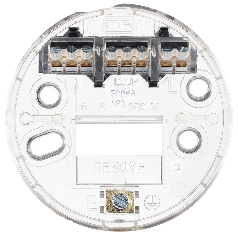 BG Electrical Ceiling Accessories - Enclosed, 2 terminal body, 3 terminals and earth in base, PVC tails, HO skirt