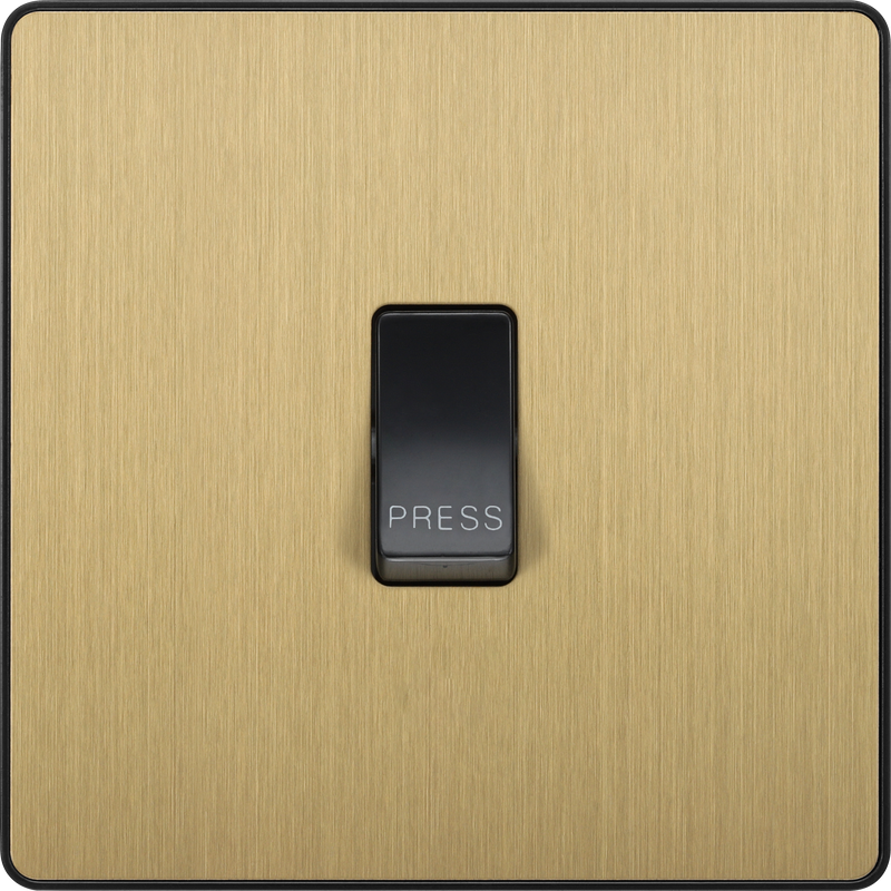 BG Electrical Evolve Satin Brass - Single, bell push switch