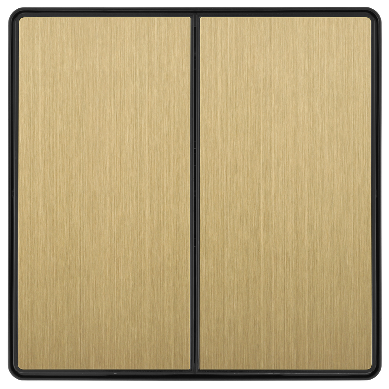 BG Electrical Evolve Satin Brass - Double, 2 way switch, edge rocker
