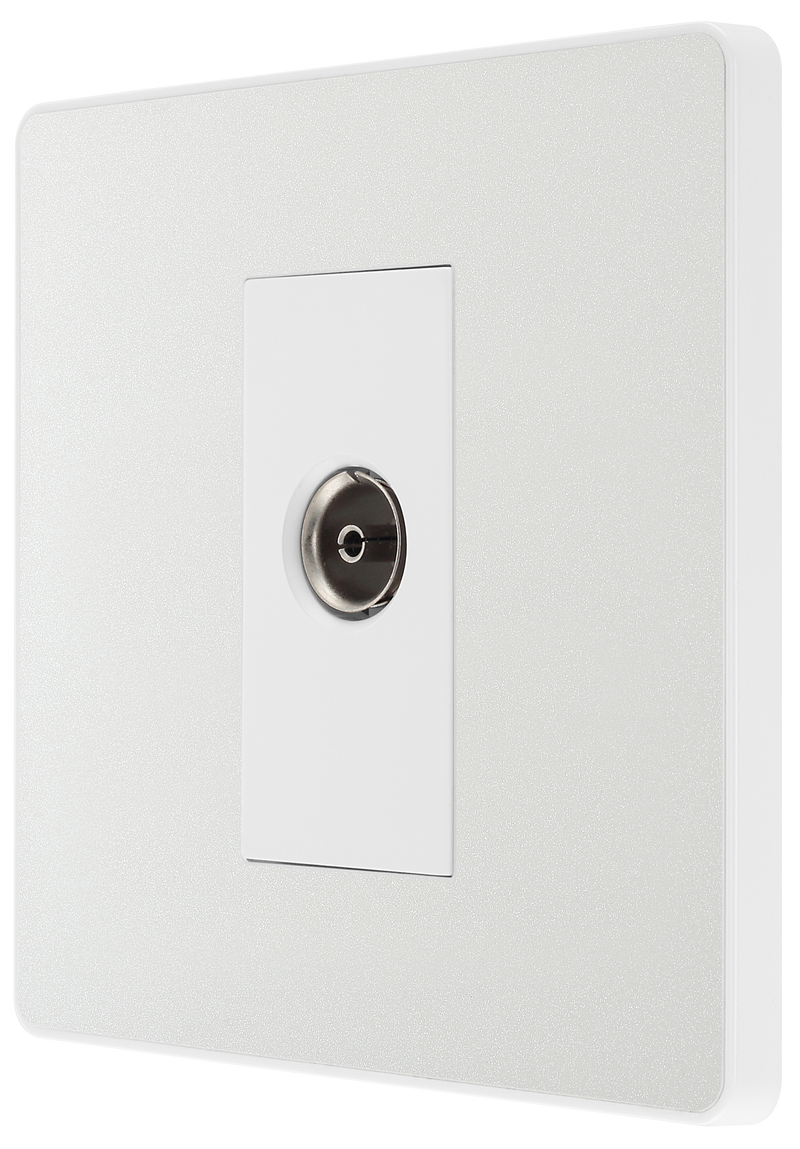 BG Electrical Evolve Pearlescent White - Single, co-axial