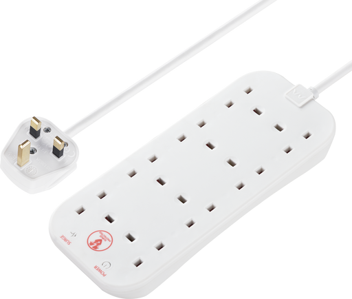 Masterplug Basic - 8 Sockets, 2m, 13A, White