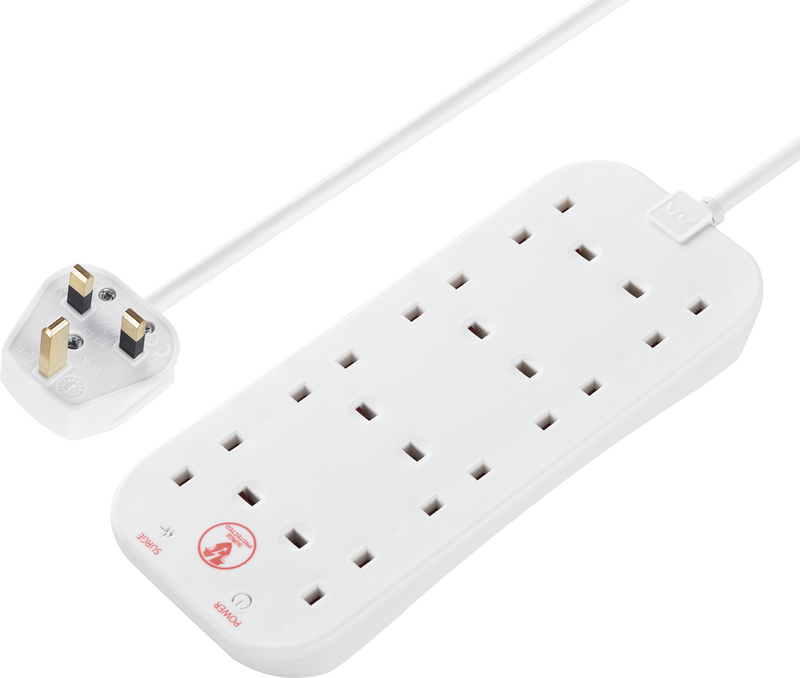 Masterplug Basic - 8 Sockets, 2m, 13A, White
