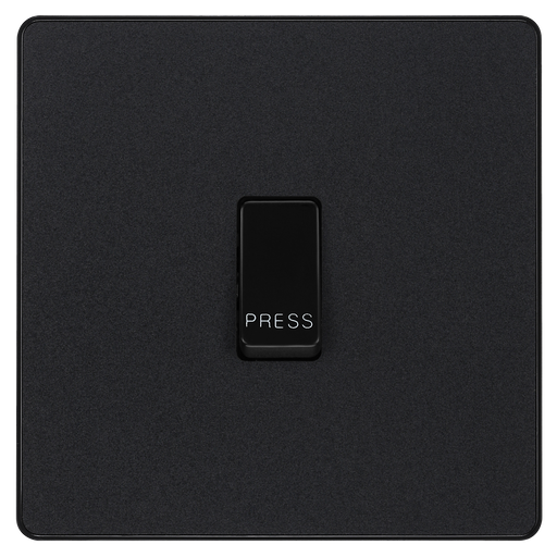 BG Electrical Evolve Matt Black - Single, bell push switch