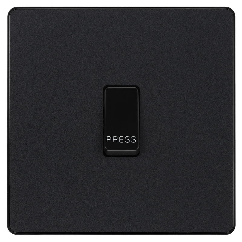 BG Electrical Evolve Matt Black - Single, bell push switch