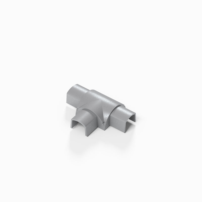 D-Line Trunking - 16x8mm Aluminium-Effect Equal Tee