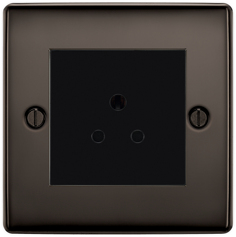 BG Electrical Nexus Metal Black Nickel - 2A, Single, unswitched, round pin