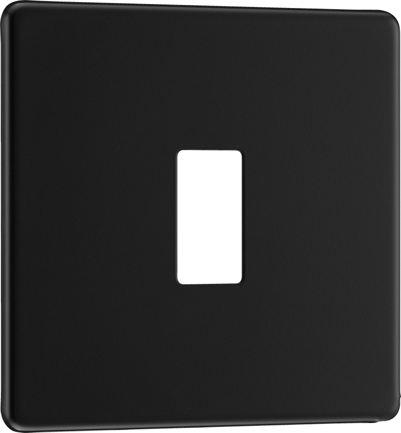 BG Electrical Flatplate Screwless Matt Black - 1 module - square