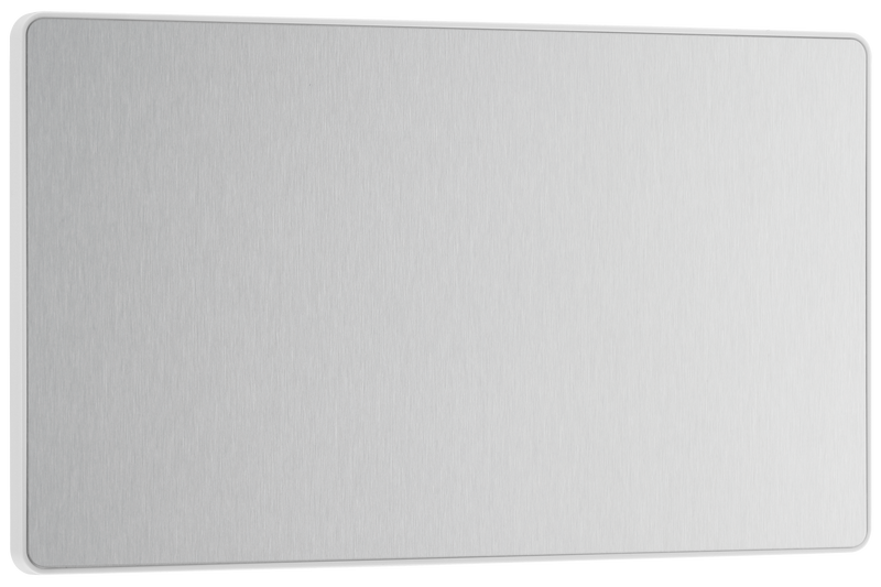 BG Electrical Evolve Brushed Steel - Double, blank plate
