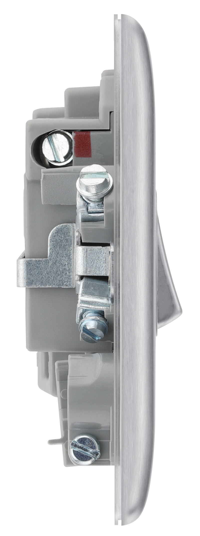 BG Electrical Nexus Metal Brushed Steel - Switched and fused with indicator and flex outlet