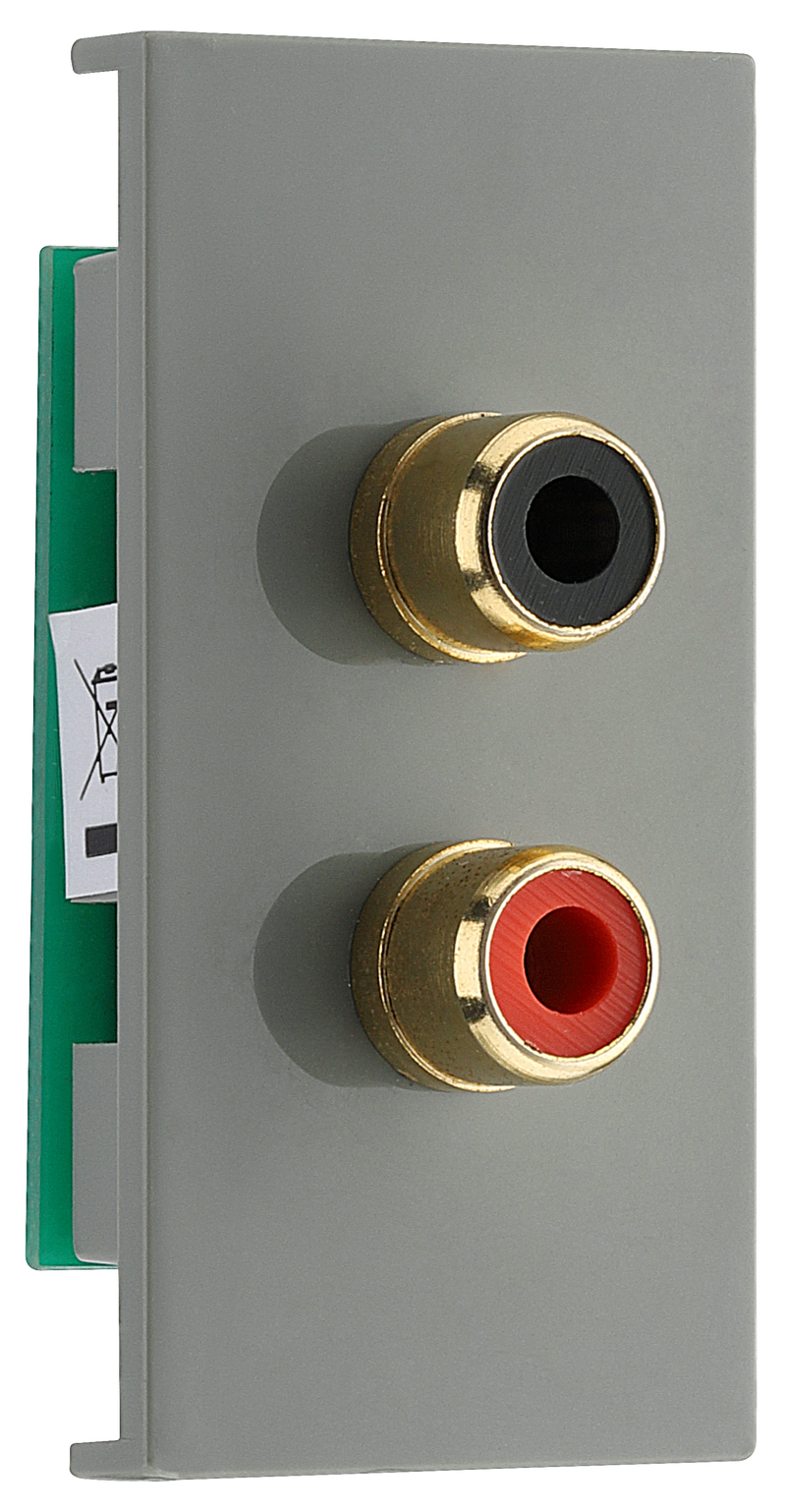BG Electrical Euro Module - RCA x 2 outlet