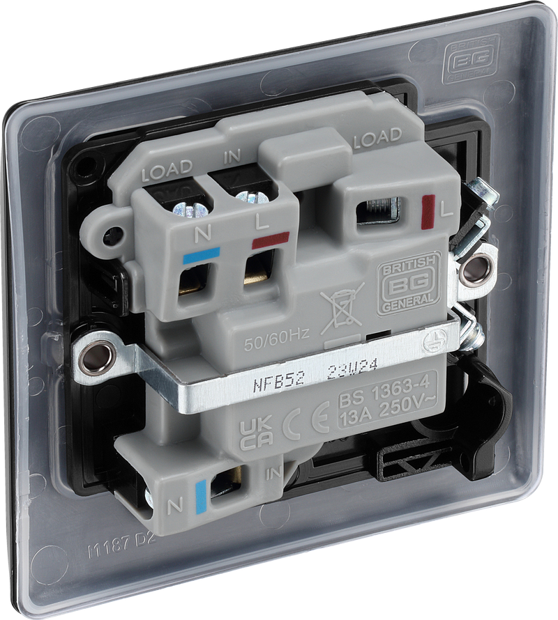 BG Electrical Nexus Metal Matt Black - Switched and fused with indicator